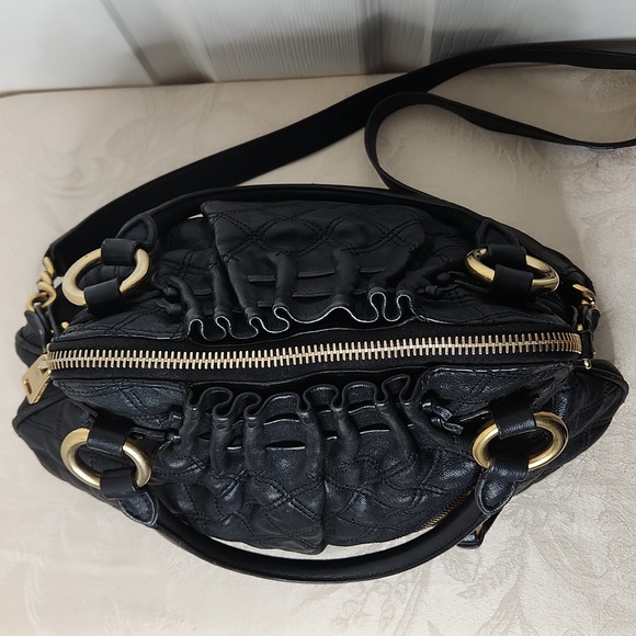 Marc Jacobs quilted leather small Cecilia bag purse black gold chain hardware - Picture 3 of 16